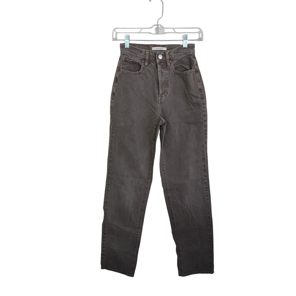 PacSun Dad Jean Charcoal Brown High Rise Straight Leg Denim Pants Size 22
